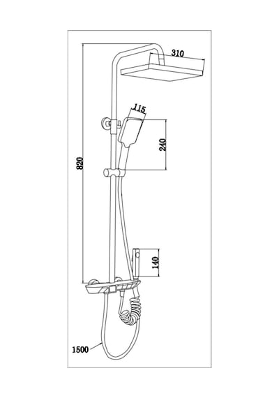 Fleko Piano Salt Krom Duş Sistemi