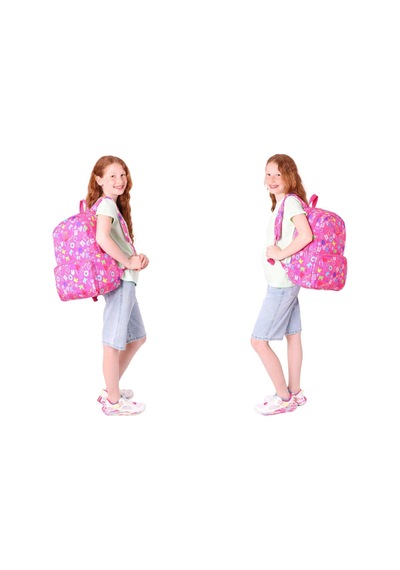 Kaukko Brokar Üçlü Okul Çanta Seti - Pembe - Kalp Ve Kaukko Baskılı - Kız Çocuk Pembe