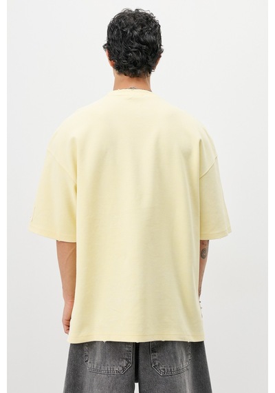 Vamos Baskılı Oversize Tişört V70-140 Sarı