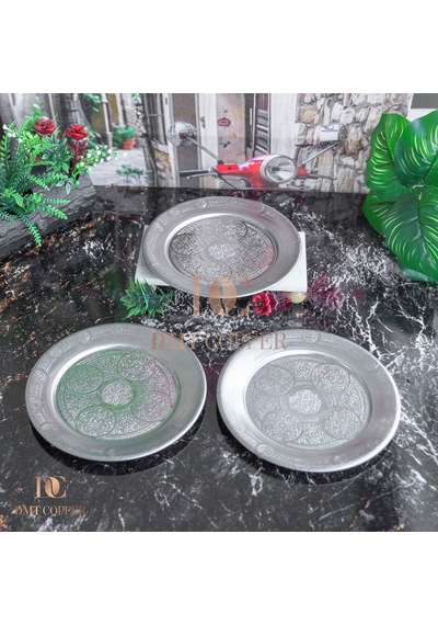 18 Cm 6 Adet 430 Kalite Paslanmaz Çelik Servis Tabağı - Salata Meze Köfte Sunum Tabağı - Kararmaz Fırın Uyumlu Gaziantep İmalat 6