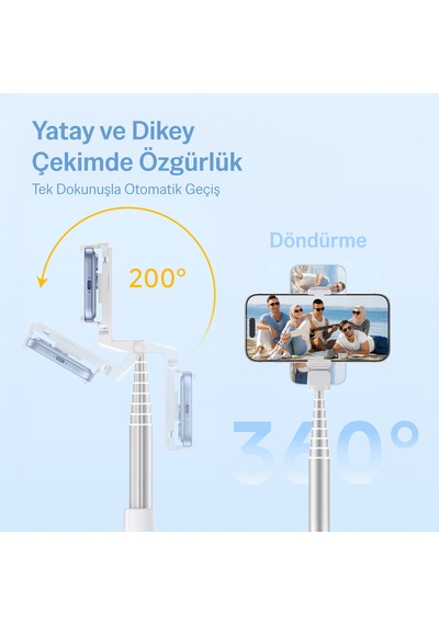 Bix Bs02 Bluetooth Kumandalı Selfie Çubuğu Tripod 140 Cm Uzayabilen Katlanabilir Telefon Standı