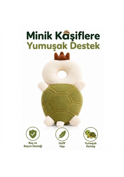 İlk Adım Güvenlik Yastığı Bebek Kafa Koruma Boyun Destek Minderi Kaplumbağ