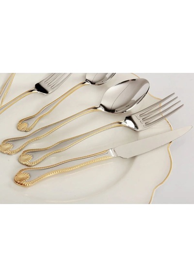36 Parça Kaşık Çatal Bıçak Takımı - Diana Gold Royal Mademoıselle Gold