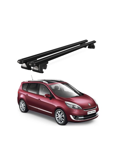 Venüs Renault Scenic 7 Posti 2009-2013 Uyumlu Siyah Ara Atkı Port Bagaj Tavan Barı