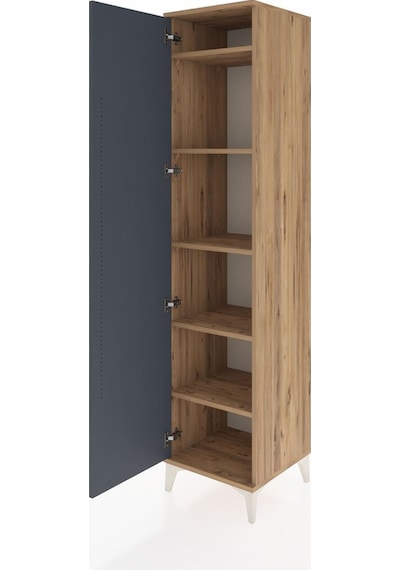 Hyperion Dolap 5 Raflı Tek Kapaklı 44x44x195 Çam-antrasit Çam