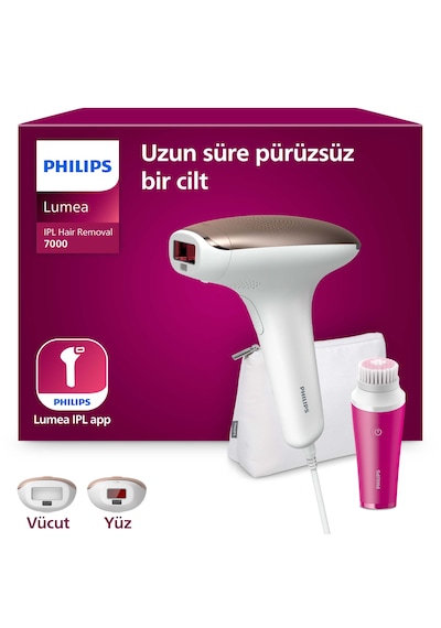 Philips Lumea 7000 Serisi BRI924/00 IPL Tüy Alma,Yüz Temizleme Cihazı, Vücut ve Yüz, 2 Başlık, Çanta