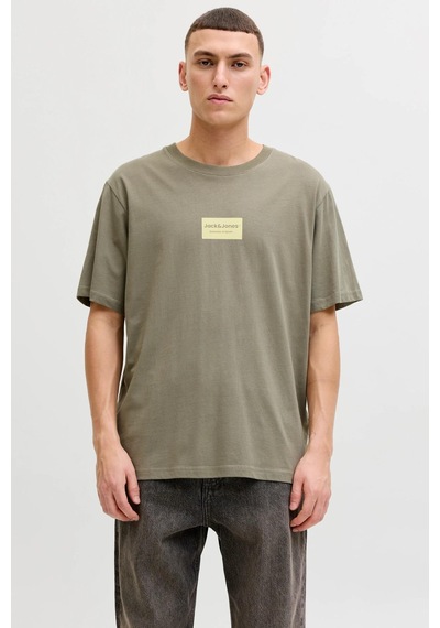 Jack & Jones Jjfrank Erkek Tişört Bisiklet Yaka Kısa Kollu Haki