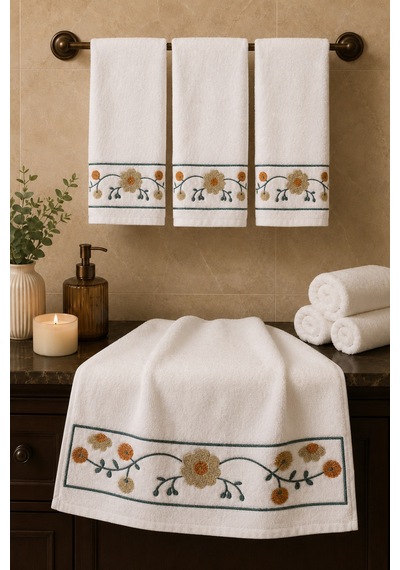 Punch Panc Nakışlı İşlemeli Hediyelik Çeyizlik Dekoratif %100 Pamuk Havlu- Havlu Seti 50x90 Cm 4 Adet Papatya Renkli Punch Panc Nakışlı İşlemeli Hediyelik Çeyizlik Dekoratif %100 Pamuk Havlu- Havlu Seti 50x90 Cm 4 Adet Papatya Renkli