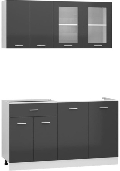 Tdesigno Helin Mutfak 140 Cm Tezgah Dahil Antrasit