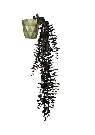 Yapay Çiçek Kahverengi Okaliptus 45 Cm New Collection Gold Elmas Saksıda Yapay Sarkan Bitki Kahverengi