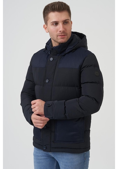 White Stone San Antonio 58167 Slim Fit Kapüşonlu Kaban Laci-Laci Lacivert