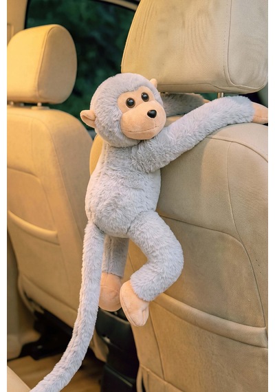 Gri Elleri Yapışabilen Maymun Peluş Oyuncak