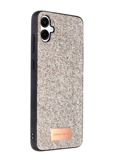 Onegif Samsung Galaxy A06 Bright Simli Kapak - Gold 0.2M-Çok Renkli