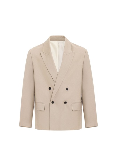 Antioch Relax Fit Keten Karışımlı Erkek Blazer Ceket Bej