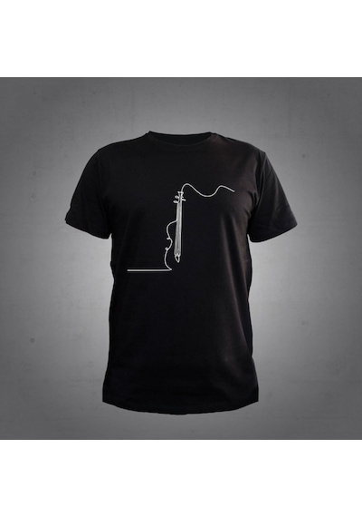 Herşey Nota Kemancı Siyah Tshirt Unisex 001