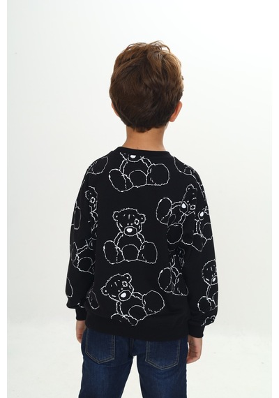 Toontoy Kids Toontoy Erkek Çocuk Relax Fit Bisiklet Yaka Düşük Omuz Baskılı Sweatshirt - 2 İplik Siyah Toontoy Kids Toontoy Erkek Çocuk Relax Fit Bisiklet Yaka Düşük Omuz Baskılı Sweatshirt - 2 İplik Siyah
