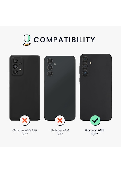 Teknomoda Samsung Galaxy Uyumlu A55 Kılıf 360 Şeffaf Ön Arka Korumalı Şeffaf Silikon