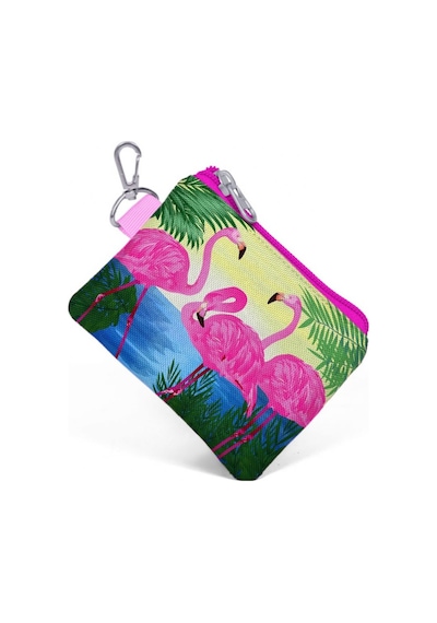 Coral High Pembe Flamingolu Bozuk Para Çantası