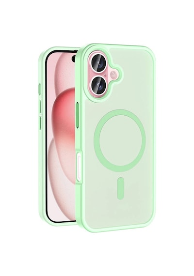 Apple Uyumlu iPhone 16 Plus Kılıf Magsafe Şarj Özellikli Mat Arka Yüzey Sio Premium Kapak Açik Yeşil