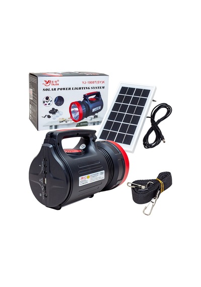 POWERMASTER YAJIA YJ-1908TSYK 10 WATT 22 SMD LEDLİ SOLAR PANELLİ 3 AMPULLÜ USB-MP3-RADYO DESTEKLİ SOLAR IŞILDAK FENER