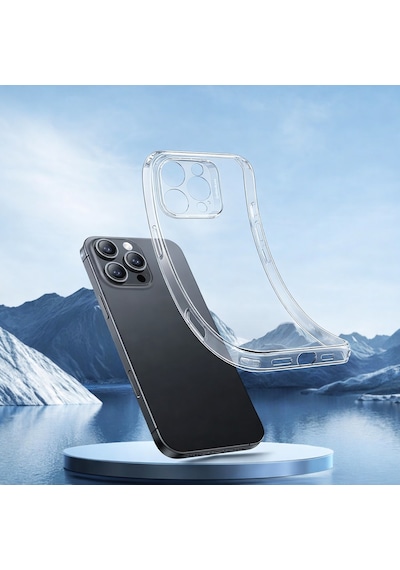 Apple iPhone 16 Pro Max Uyumlu Kılıf Şeffaf Kamera Korumalı 3d