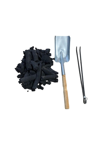 Mobilreyon Mangal Ateş Seti, 2 Kg Meşe Kömürü - 1 Adet Kömür Ateş Soba Küreği - 1 Adet Mangal M