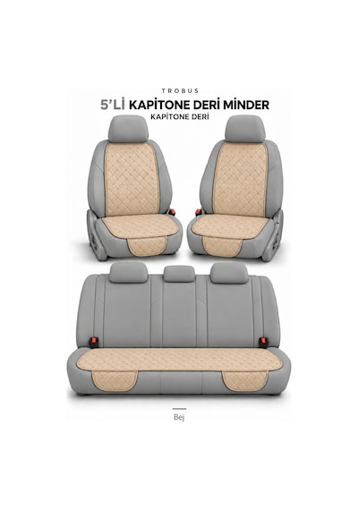 Volkswagen Taigo 2022+ Suni Deri Kapitone Minder 5 Parça