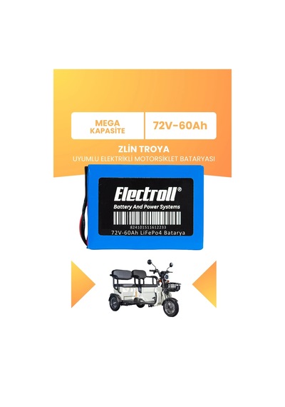 Zlin Troya Batarya Mega Kapasite Lifepo4 72v 60ah Elektrikli Motosiklet Bataryası