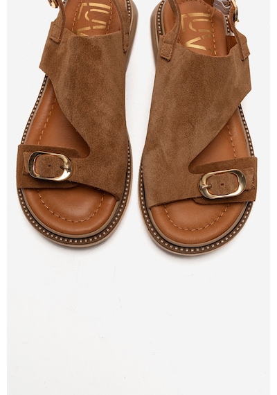 Luvishoes Cruel Taba Süet Hakiki Deri Kadın Sandalet