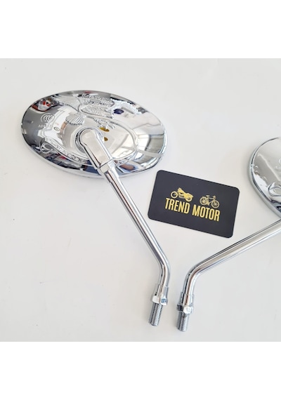 Motosiklet Ayna Kartallı Nikel - 10Mm Diş Ebatı Chopper