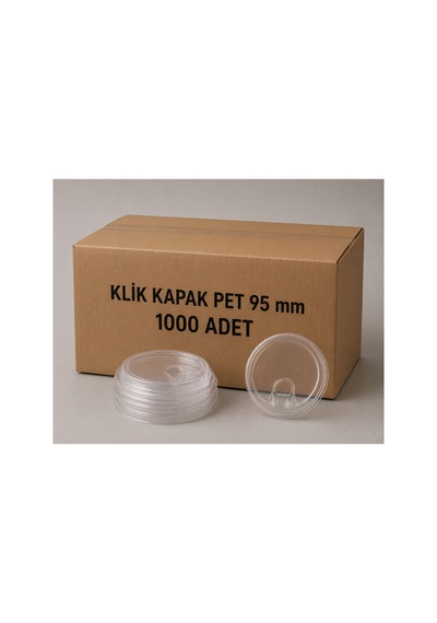 95 Mm Pet Klipsli Bardak Kapağı 1000 Adet Şeffaf Plastik Kapak - 913559104 Diğer