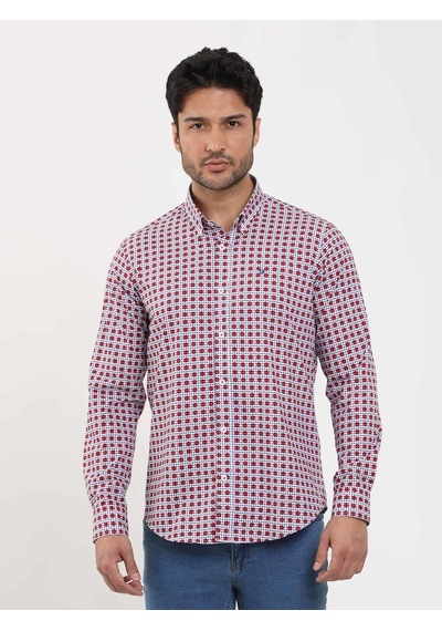 Dufy Kırmızı Erkek Slim Fit Puantiyeli Brent Düğmeli Yaka Uzun Kol Gömlek - 104344-kırmızı Kırmızı Dufy Kırmızı Erkek Slim Fit Puantiyeli Brent Düğmeli Yaka Uzun Kol Gömlek - 104344-kırmızı Kırmızı