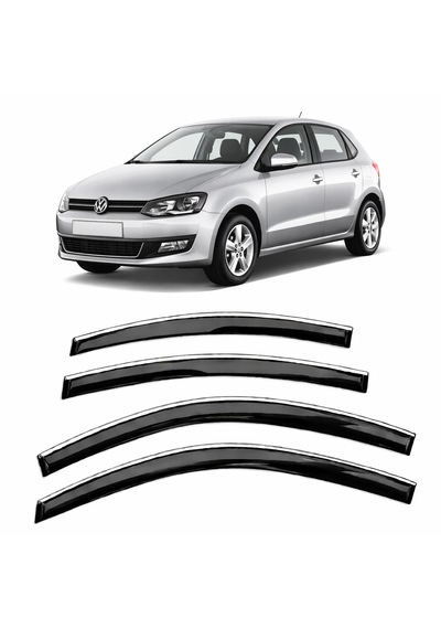 Volkswagen Polo 2010-2017 Slim Krom Cam Rüzgarlığı 4 Parça
