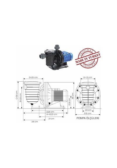 Atlas 1 Hp Havuz Pompası - Monofaze