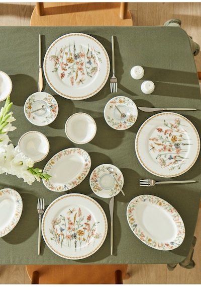 Bella Maison Flores Porselen 52 Parça 12 Kişilik Kahvaltı Takımı Çok Renkli