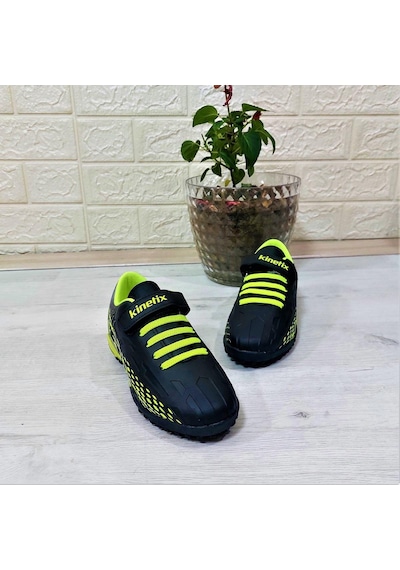 Kinetix Breton J Turf Siyah-neonsarı Cırtlı Halı Saha Futbol Ayakkabısı 001