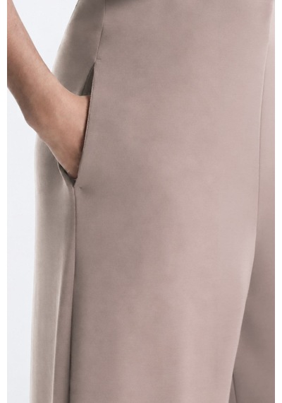 Cottonill Premium - Sway Collection Vizon Basic Yüksel Bel Modal Bol Paça Kadın Pantolon
