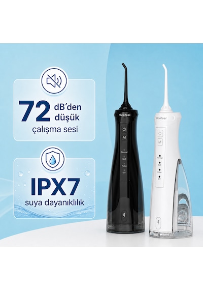Npo Nicefeel Fc5610 Şarjlı Taşınabilir Ağız Duşu 4 Modlu 280 Ml Ipx7 Diş Teli Ve Protez Bakımı Siyah