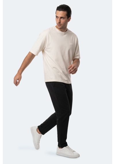 Slazenger Kodex Erkek Oversıze Ekru Tişört