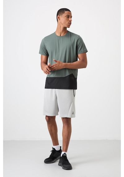 Tommy Life Haki Polyester Nefes Alan Dokulu İnce Esnek Standart Fit Erkek Performans T-shirt - 88383 Haki