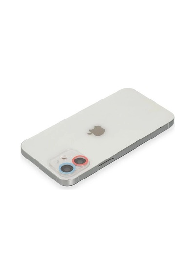 Apple İphone 12 Renkli Kamera Lens Koruma Cam - Pembe-mavi Belirtilmemiş