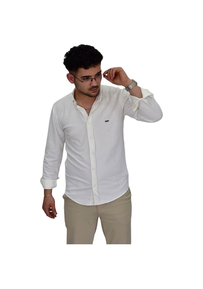 Erkek Likralı Spor Silim Fit Gömlek Bgl-st04332 Ekru