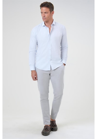 Süvari Buz Mavi Slim Fit Düz Klasik Yaka Gömlek