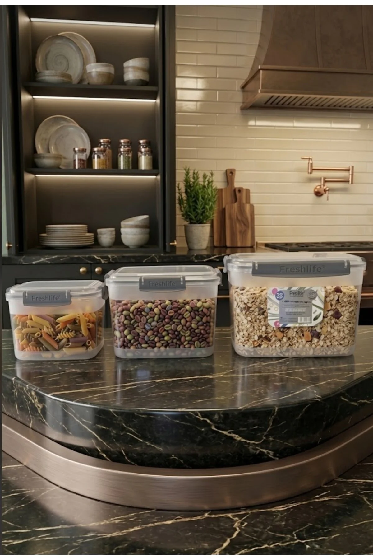 Freshlife 3 Lü Erzak Kabı 1,2l - 2,3l - 3,8l Şeffaf