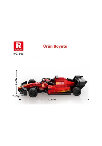 Reobrix Technic 663 Ferrari Formula F1 Yarış Arabası Yaratıcı Yapı Blok Seti Building Blocks - 245 Parça