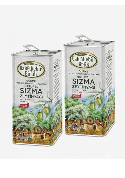 Vakfıkebir Natürel Soğuk Sıkım Sızma 2 5l 2ad Zeytinyağı