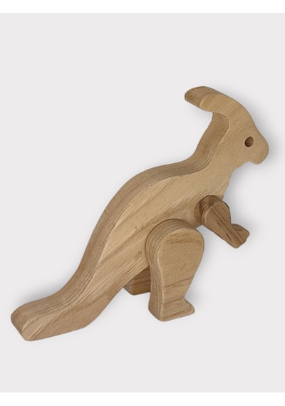 Cwwtoys Bumpy Boyasız Ahşap Dinozor Oyuncağı, Masif Kayın, 18 Ay+