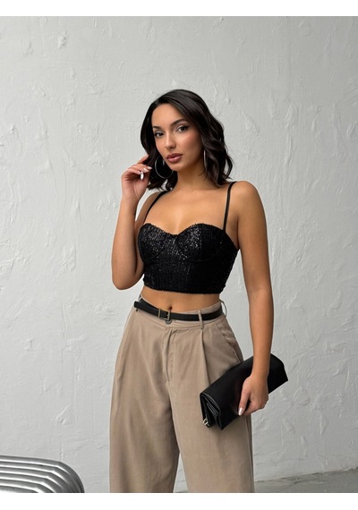 Verymoda Pulpayet Abiye Büstüyer - F2063 Siyah