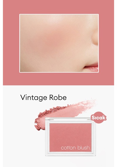 Missha Cotton Blusher Yumuşak Dokulu Kolay Sürülebilen Allık Vintage Robe
