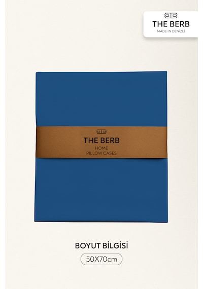 The Berb 2'li Penye Yastık Kılıfı Seti %100 Pamuk 50 X 70 Fermuarlı Lacivert